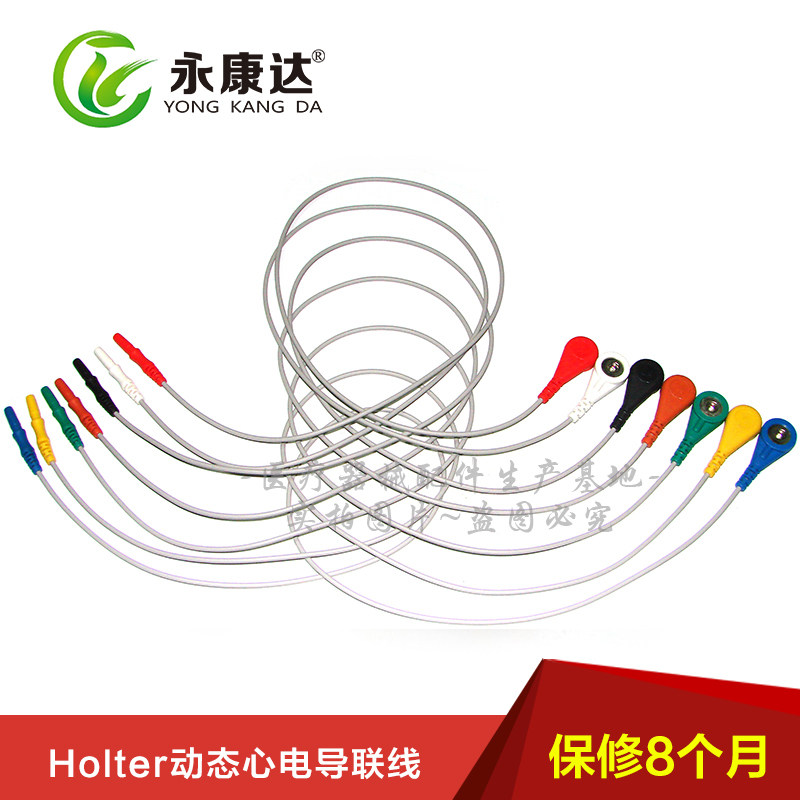 Seven guide American button Holter dynamic electrocardiolog box cardioelectric conductivity Holter dynamic 7 conductivity line