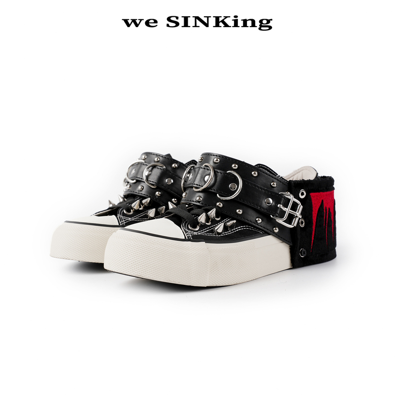 Sinking 2026 by Blood Canvas Sneakers Red Rivet Low-Top Canvas Shoes Sinking 2026 by Blood Canvas Sneakers Red Rivet Low-Top Canvas Shoes