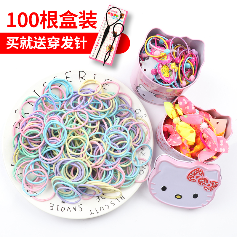 South Korea Zama Tail Leather Fascia Does N't Hurt Hair Children Hair Ring Rubber Band Princess Girl Cute Hair Ornaments Hair Ring Headwear