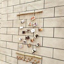 Creative dry branches hemp rope photo clip Star natural wooden Pine Cone Cafe Christmas kindergarten