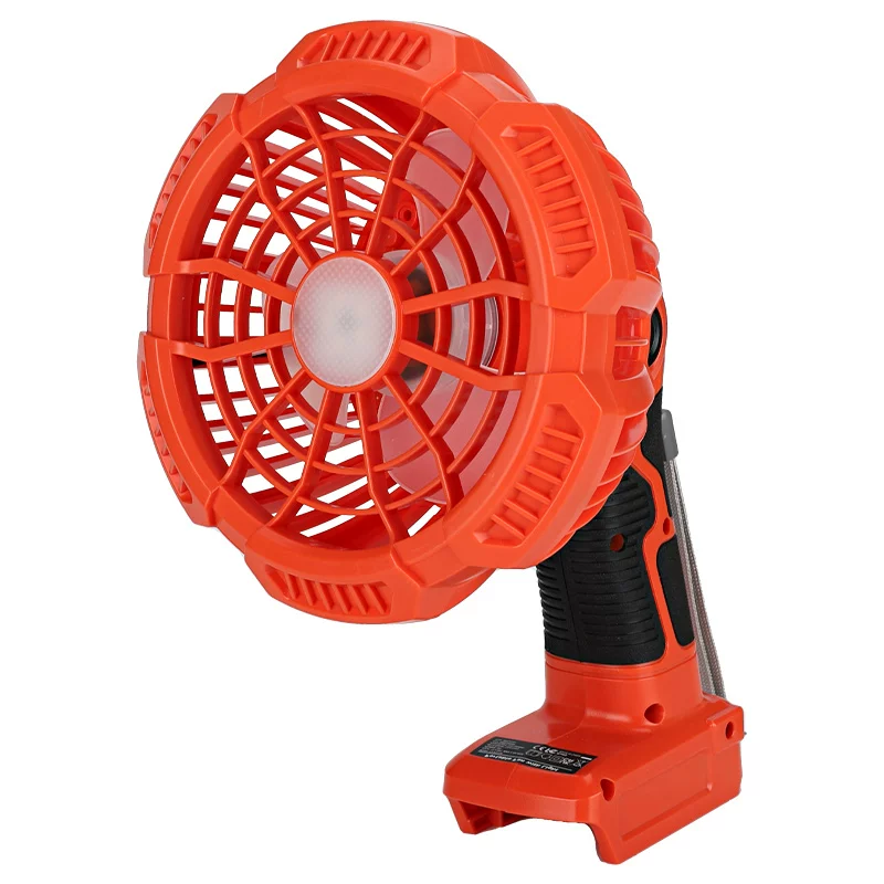 Handheld air fan, lights, flashlight, compatible lithium battery, 18v