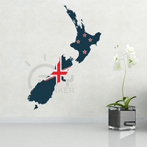 Bedroom Living room Office Classroom DIY New Zealand Flag Map waterproof adhesive sticker Painted Wall Sticker Sticker