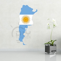 Bedroom Living room Office Classroom DIY Argentinian Flag Map waterproof adhesive sticker Painted Wall Sticker Sticker