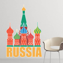 Russia Moscow Cathedral hand-painted art illustration background wall stickers living room bedroom window decoration stickers