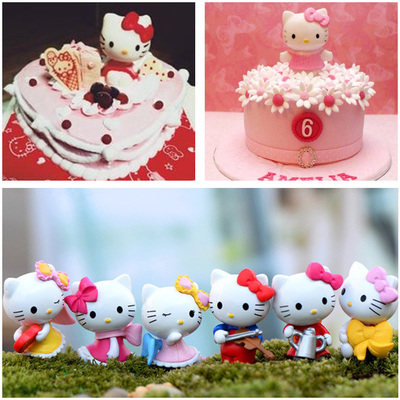 Pink cat tumbles a framed cup cake decoration with scene cake swing