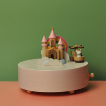 jeancard music box Cloud Dove castle swivel trolley Taiwan wooded eight-tone box to send boy girl day gift