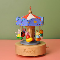 jeancard music box Little Piggy Piggy Carousel Wooden Octaonic Box Boy Girl Birthday Gift Idea
