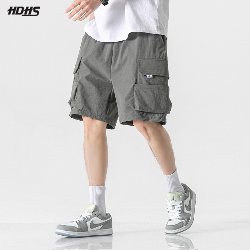 Hdhs Summer Outdoor Ice Silk Quick-Drying Work Shorts Men's Sports Five-Point Shorts Loose Casual Pants Trendy Brand Design