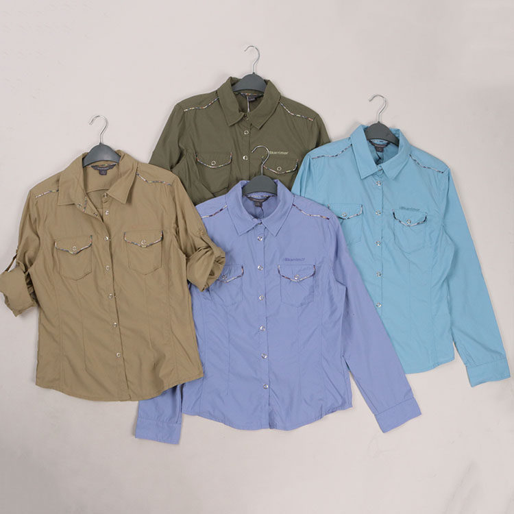 High-end nylon outdoor sports boutique women's clothing speed dry and breathable flap long sleeve T-shirt shirt casual thin jacket