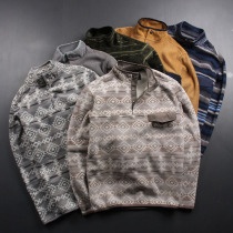 Super cow good goods thickened fleece stand-up collar warm jacket Home loose fat large size sweater mens clothing