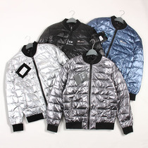 Bright fashion color light short jacket down jacket 80 white duck down handsome baseball collar winter coat womens mens clothing