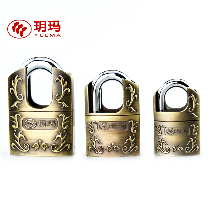 Yuma Padlock Room Door Padlock Warehouse Door Padlock Cabinet Door Lock Anti-theft Padlock Retro Plated Green Antique Bronze Padlock