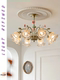 French Pastoral Style Living Room Chandelier, Beautiful Ceramic Retro Flower Glass Lighting Fixtures, American Art Romantic Bedroom Lamp