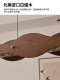 Song-Style Aesthetic Long Wave-Shaped Restaurant Chandelier, French Mid-Century Style Tea Room Zen Chandelier, Solid Wood Dining Table Lamp