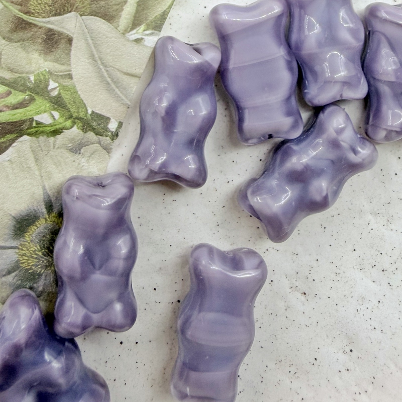 Pink Brown Gummy Bear Silk 11*20mm Imported Czech Glass DIY Beading Glass Beads Material Accessories Loose Beads