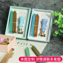 WEEK BAR macaron color cute hot paint seal seal seal wooden handle wax seal copper seal can be customized