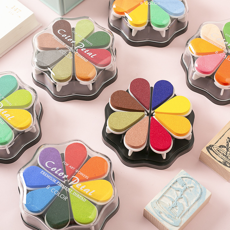 Metal Color Print Bench Imprint Clay DIY Handmade Rubber Stamp Hand Ledger Printed Desk Color Petal Petal Print 36 Color