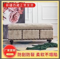 Shoe stool storage box can be seated at the door of the home to store the Nordic light luxury bench sofa stool soft bag cushion