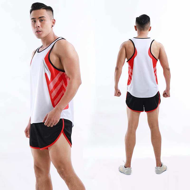 Athletics Training Course Students Summer Sports Long Racing Vest Men and Women Personally Customized Print Running Costume Set
