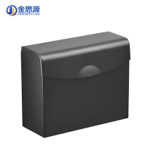 Non-perforated tissue box Space aluminum tissue holder toilet toilet paper box Wall-mounted toilet black waterproof toilet paper box