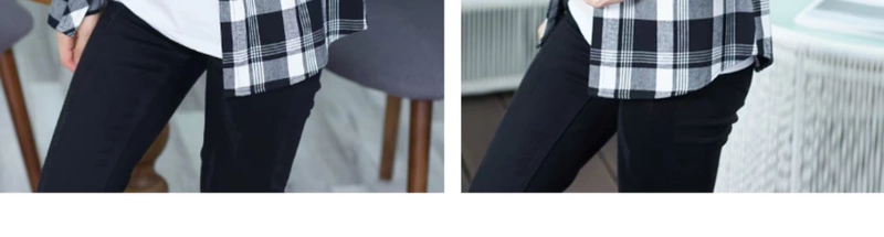 Mùa xuân 2019 mới cho bé sơ mi kẻ sọc cotton dài tay mẹ trung niên mặc áo sơ mi rộng size - Áo sơ mi dài tay áo sơ mi nữ form rộng dáng dài