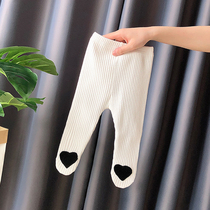 Leggings baby spring and autumn pit striped newborn pants white men and women Baby pants outside cotton Korean