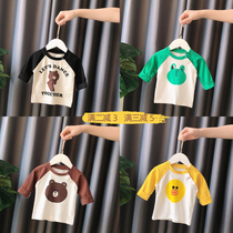 Baby base shirt Spring and Autumn Korean version of men and women Baby long sleeve T-shirt cotton cartoon children cute spring dress 1 year old