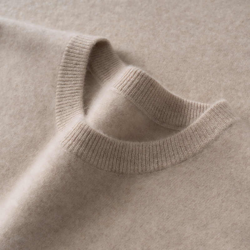 Mengjinjiao 100% Pure Cashmere Sweater Men's Low Round Neck Long-Sleeved Pullover Business Casual Sweater Knitwear Mengjinjiao 100% Pure Cashmere Sweater Men's Low Round Neck Long-Sleeved Pullover Business Casual Sweater Knitwear