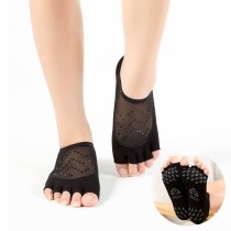  The new product has a heel five-finger yoga socks womens cotton yarn short socks sweat-absorbing non-slip and breathable personalized toe socks with diamonds