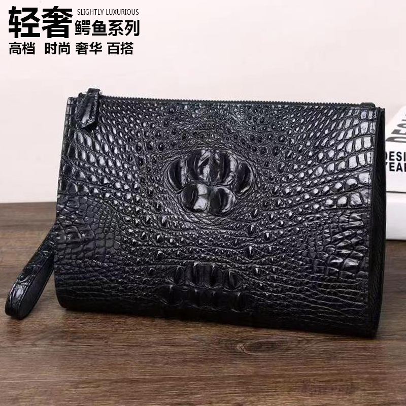 Thai Genuine Avocado Leather Handbag Male Tide Card Genuine Leather Men's FASHION SKULL BUSINESS WALLET BAG HANDBAGS