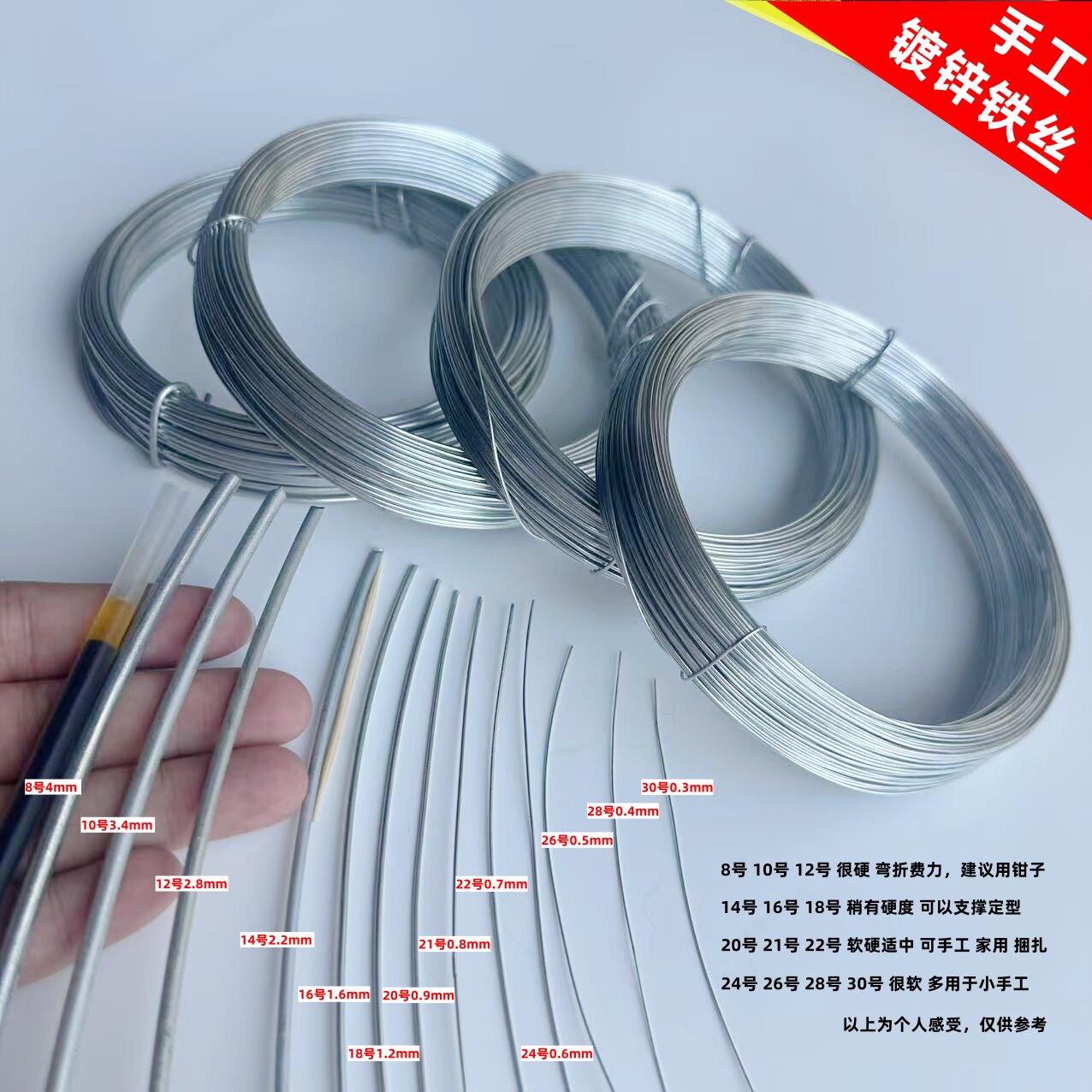 DIY手作り細鉄線フラワー結束糸、ポリマークレイ彫刻フレーム、花の材料：8号太鉄線、家庭用固定タイプ。