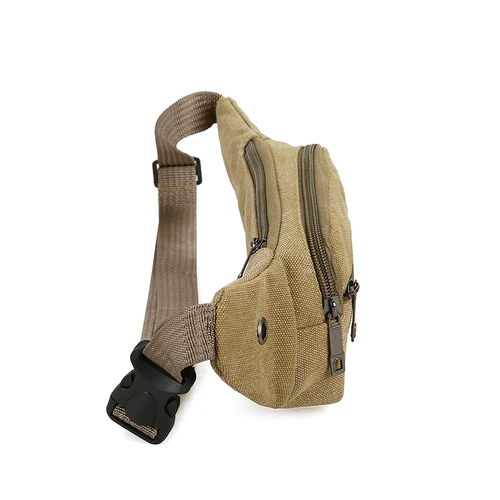 Мужская универсальная вместительная и большая износостойкая тканевая поясная сумка