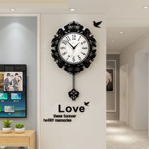 European wall clock Living room household modern simple atmosphere Retro watch personality creative fashion art decoration hanging watch