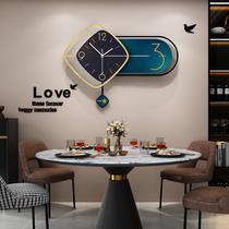 2021 Nordic Light Lavish Dining Room Hanging Bell Modern Minima Living Room Clocks Home Fashion Creative Nets Red Hanging Wall Clock