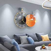 Modern Pole Jane hanging bell Light Extravagant Living Room Clocks Nordic Art Atmospheres Home Fashion Nets Red Trim Wall-mounted Wall Clock