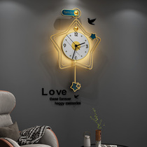 Nordic Hanging Clocks Modern Minima Living Room Clocks Light Extravagant Atmosphere Nets Red Home Fashion Personality Creative Hanging Wall Clock