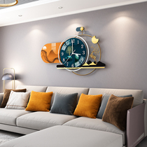 Light extravagant creative clock hanging clock Living room Modern minimalist Decorative Personality Home Fashion Net Red Hanging Wall Silent clock