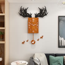 Nordic fashion deer head clock clock wall clock living room modern simple clock personality creative art atmospheric home Bell ornaments