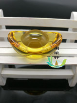 Yellow glazed stone large ingot decorated with human tea large size