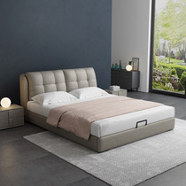 New tech bunk bed modern minimalist small household type double master bedroom art bed can be detached and washed Nordic net red solid wood