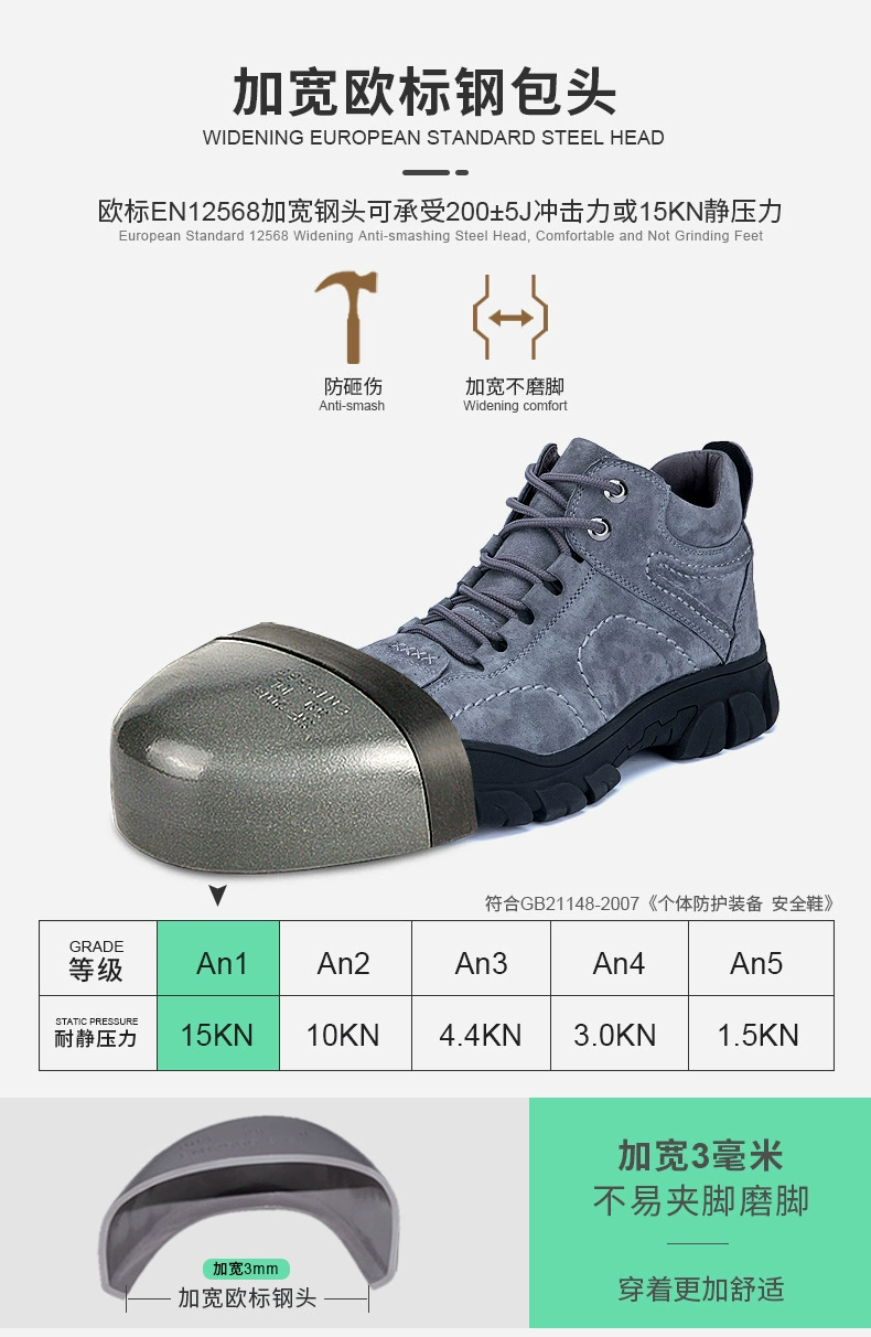 Labor protection shoes men's cross-border steel toe cap waterproof anti-smash anti-puncture breathable anti-slip work safety shoes safety shoes