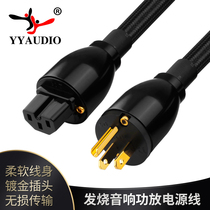 YYAUDIO fever power amplifier audio power cord pure copper gold-plated national standard American CD biliary machine decoder cable