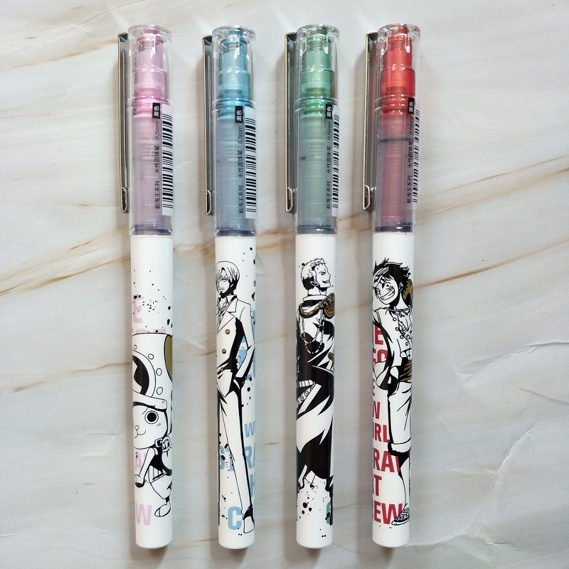 Chenguang One Piece Straight Liquid Water-based Ballpoint Pen 0 5mm Anime One Piece Co-branded Student Gel Pen 57909