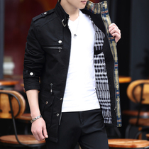 Woodpecker autumn and winter pure cotton jacket men 2023 new velvet thickened jacket mid-length fashion casual jacket men