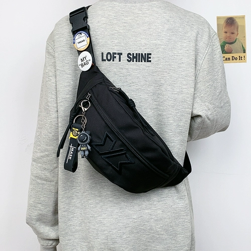 Tide, нагрудная сумка подходит для мужчин и женщин для отдыха, японская сумка для телефона, универсальная сумка на одно плечо, поясная сумка, в корейском стиле