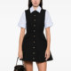Preppy style fake two-piece lapel long-sleeved shirt dress