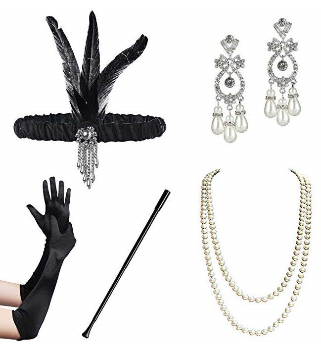 Заколки 1920s great gatsby party costume accessories set headband