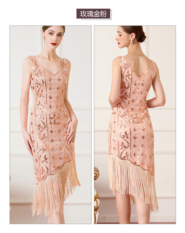 20 ретро партия блестки утолщённый платья Юбка темперамент кисточка платье Great Gatsby dress 
