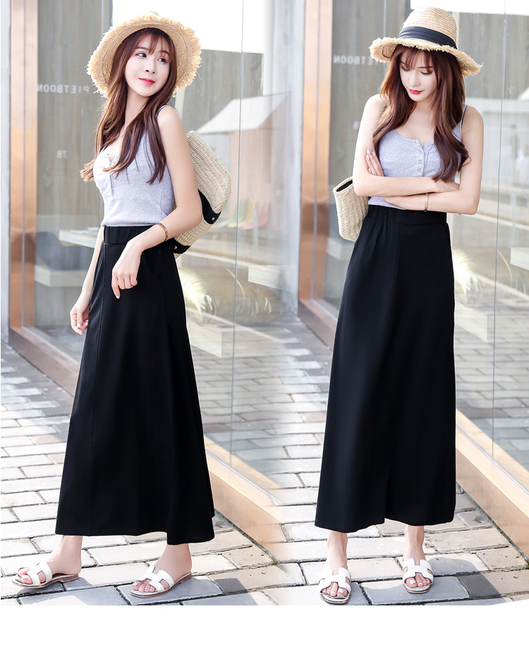 Váy Chic 2019 xuân mới phiên bản Hàn Quốc của váy nữ mỏng eo cao váy dài phần dài Một nửa váy dài chữ - Váy chân váy xẻ trước
