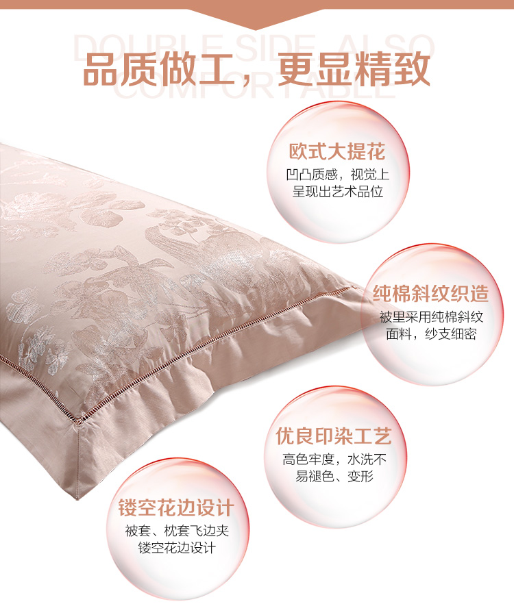 Bộ đồ giường Fu Anna Giường ngủ kiểu Âu Bốn miếng cotton Cotton Jacquard Chăn 1.8m Giường đôi - Bộ đồ giường bốn mảnh chăn ra gối nệm cao cấp